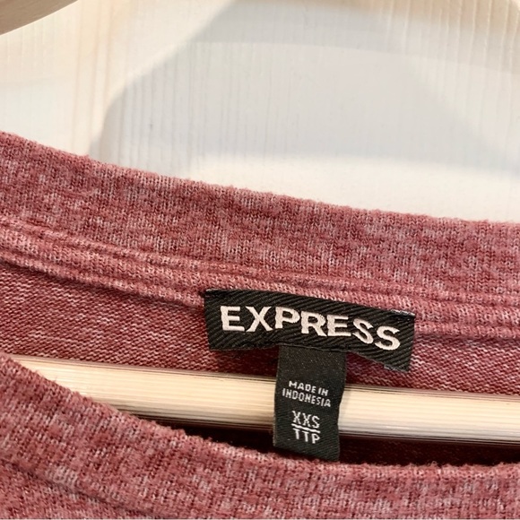 Dusty Rose Pink Soft Knit Ruffle Short Sleeves Tee T-Shirt Top - Picture 2 of 5